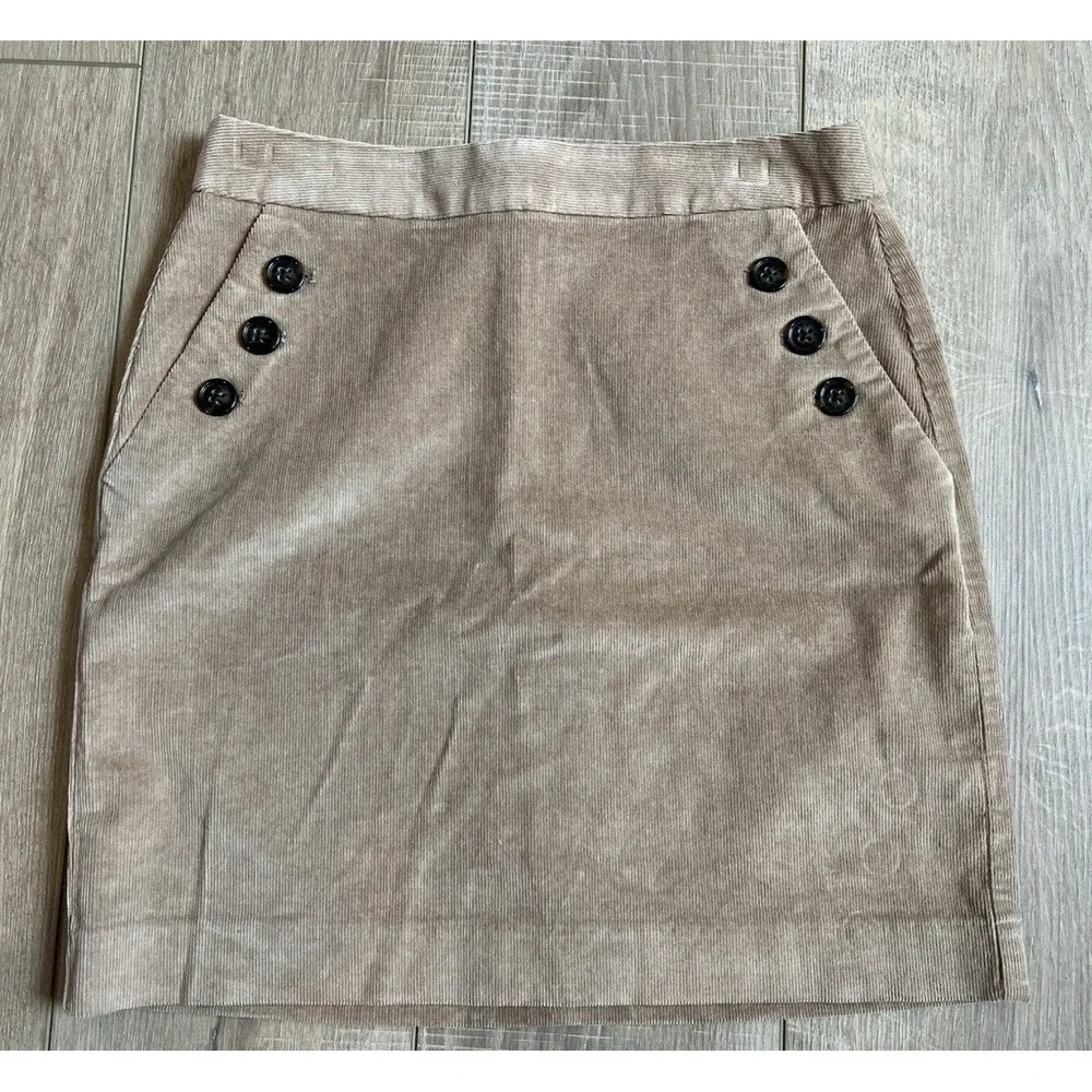Banana Republic Skirt Corduroy Mini Skirt Womens Size‎ 2 Brown Caramel Pockets